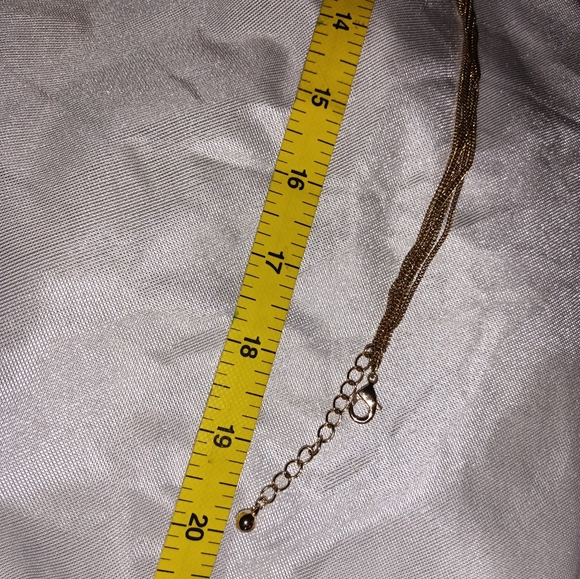 Gold tone rhinestone multi-layered necklace - Picture 4 of 7